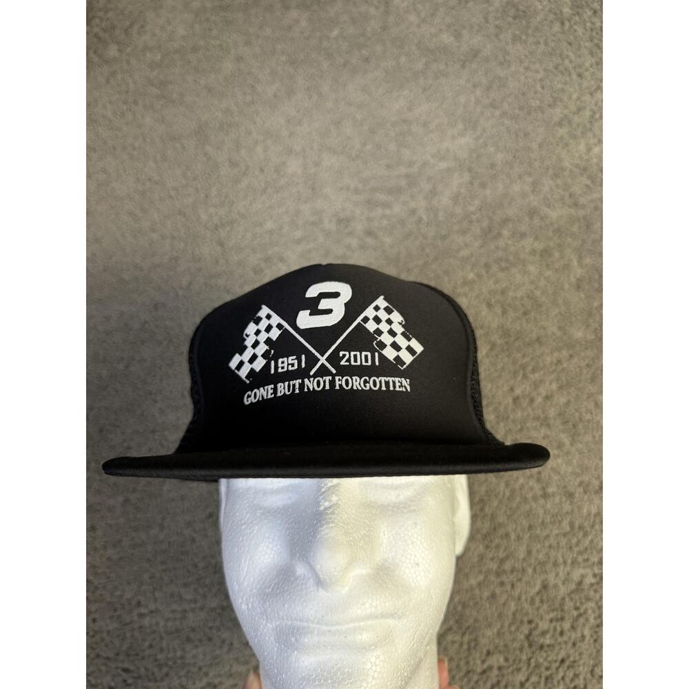 Vintage Dale Memorial Hat Cap Snap Back Trucker Mens One Size Black Mesh George